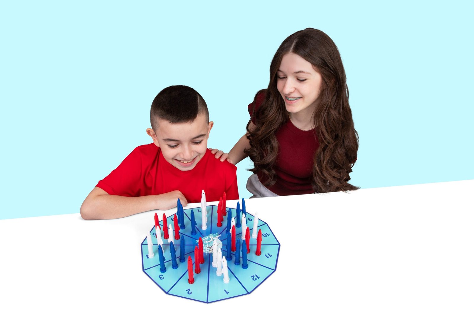 Students engaged with the Shark Math Power board